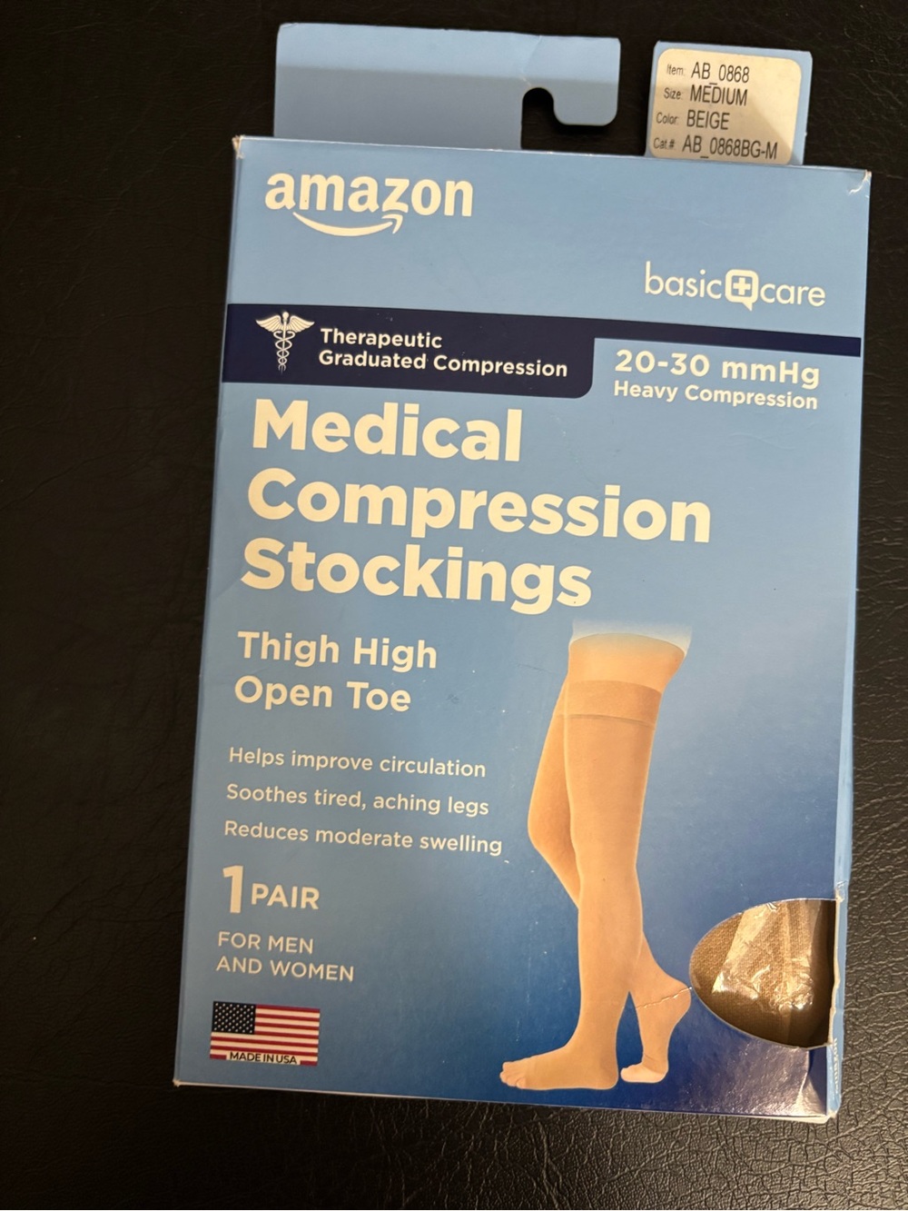 20-30 mmHg Tan Therapeutic Knee-High Compression Socks